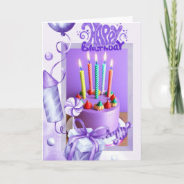 Cartão de Aniversário com Velas Torcidas