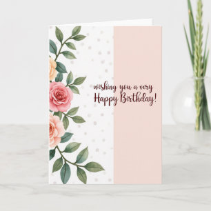 Cartão de Aniversário com Videira em Aquarela