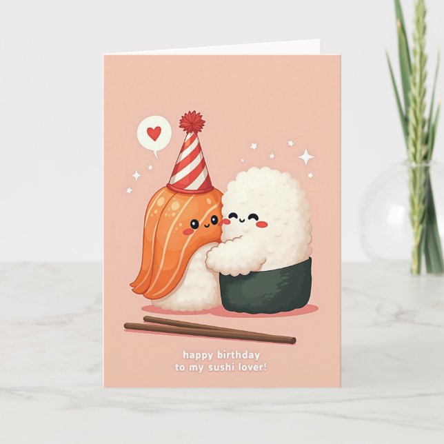 Cartão de Aniversário Comida Abraço Doce (Frente)