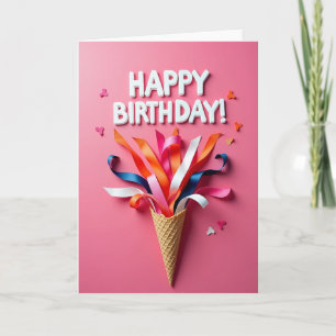Cartão de Aniversário Cone Alegre