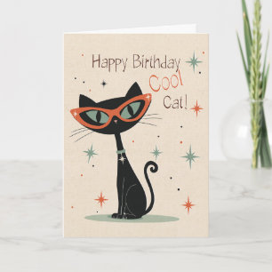 Cartão de Aniversário Cool Cat Meio-Século Diver
