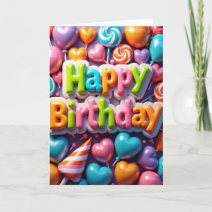 Cartão de Aniversário Cor de Bala