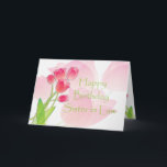 Cartão de aniversário cor-de-rosa da tulipa para a<br><div class="desc">Tulipas cor-de-rosa bonito para enviar um cumprimento especial do aniversário</div>