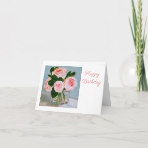 Cartão de aniversário cor-de-rosa dos rosas