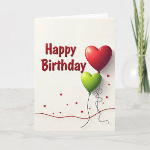 Cartão de Aniversário Coração Brilhante