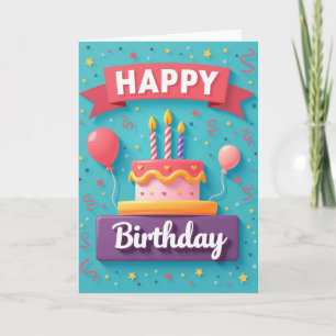 Cartão de Aniversário Coração de Celebração