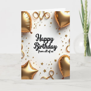 Cartão de Aniversário Coração Metálico