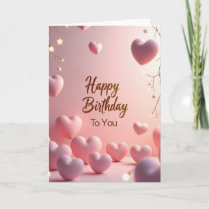 Cartão de Aniversário Corações Macios