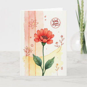 Cartão de Aniversário Coral Bloom