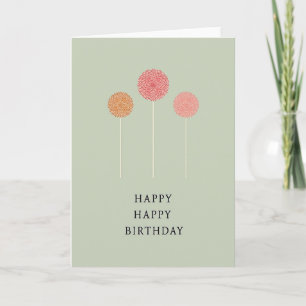 Cartão de Aniversário Coral Pom