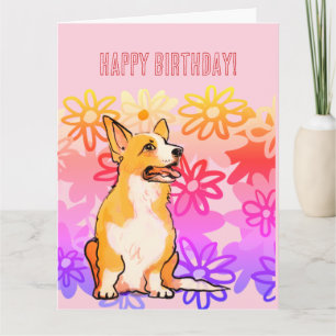Cartão de aniversário Corgi