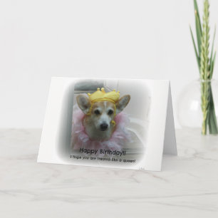 Cartão de aniversário Corgi Queen