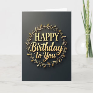 Cartão de Aniversário Coroa Dourada