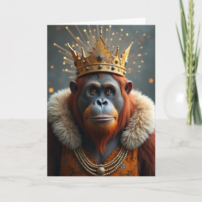 Cartão de Aniversário Coroa Majestosa (Frente)
