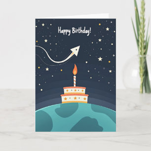 Cartão de Aniversário Cosmic Cake
