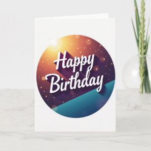 Cartão de Aniversário Cósmico Alegre
