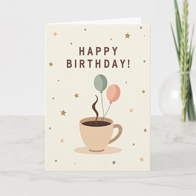Cartão de Aniversário Cozy Cup (Frente)