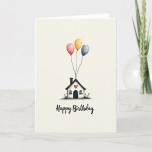 Cartão de Aniversário Cozy Heart Home