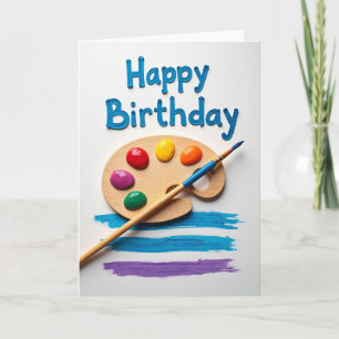 Cartão de aniversário criativo pintado