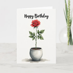 Cartão de Aniversário Crimson Birthday Bloom
