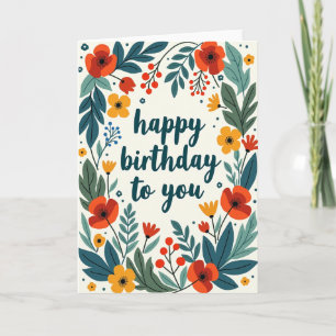 Cartão de Aniversário Crimson Blossom