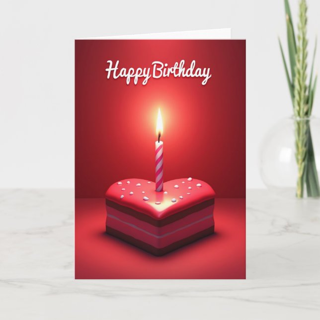 Cartão de Aniversário Crimson Glow (Frente)