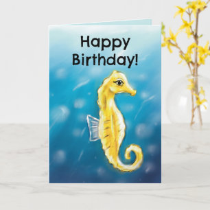 Cartão de Aniversário Cristão (cavalo-marinho)