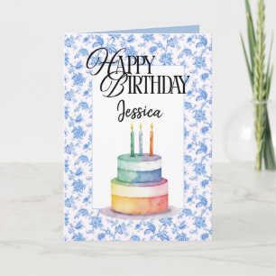 Cartão de aniversário cristão personalizado com bo