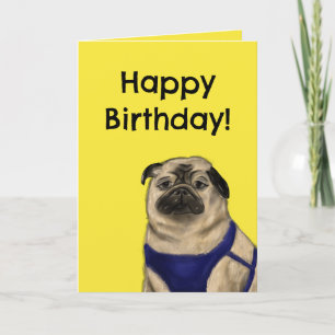 Cartão de Aniversário Cristão (Pug)