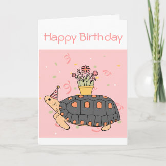 Cartão de aniversário customizável 3 da tartaruga