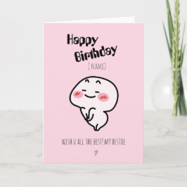 Cartão de Aniversário Cute Esbranquiçado Personali