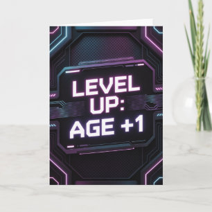Cartão de aniversário Cyberpunk neon para homens