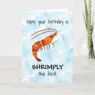 Cartão de Aniversário da Aquarela do Camarão