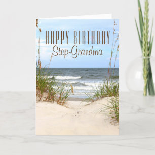 Cartão de Aniversário da Beach Step-Avó