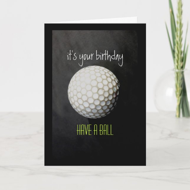cartão de aniversário da bola de golfe para o (Frente)