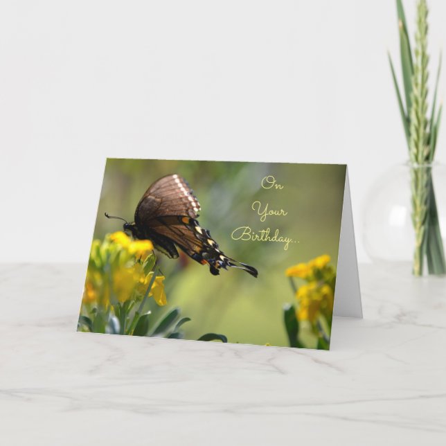 Cartão de Aniversário da Borboleta (Frente)