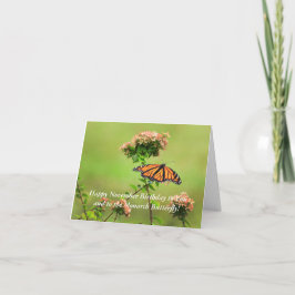 Cartão de Aniversário da Borboleta Monarca de nove