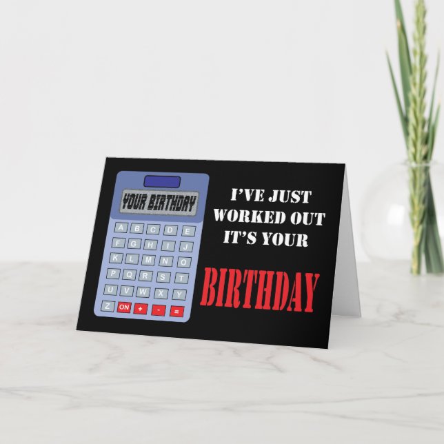 Cartão de aniversário da calculadora (Frente)