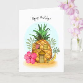 Cartão de Aniversário da Casa de Praia do Pineappl