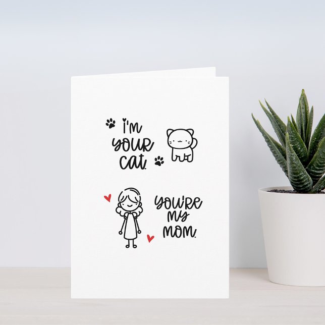 Cartão de Aniversário da Cat Mãe (The purr-fect Birthday card for the purr-fect cat mom!)