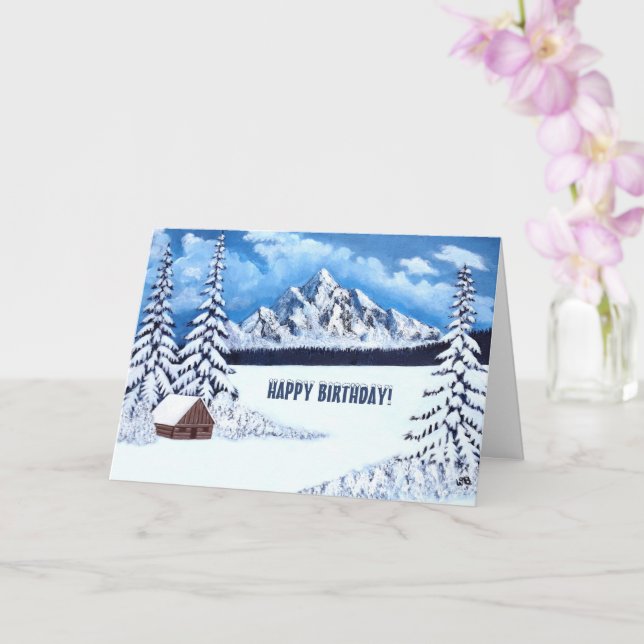 Cartão de Aniversário da Cena de Inverno (Orquídea)