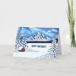 Cartão de Aniversário da Cena de Inverno