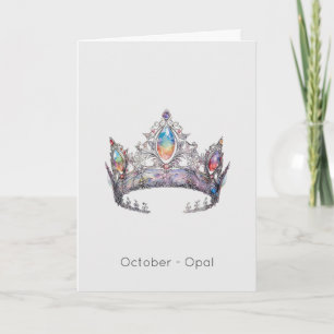 Cartão de Aniversário da Coroa Opal de Outubro