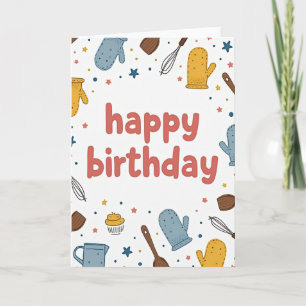 Cartão de Aniversário da Cozinha Doce