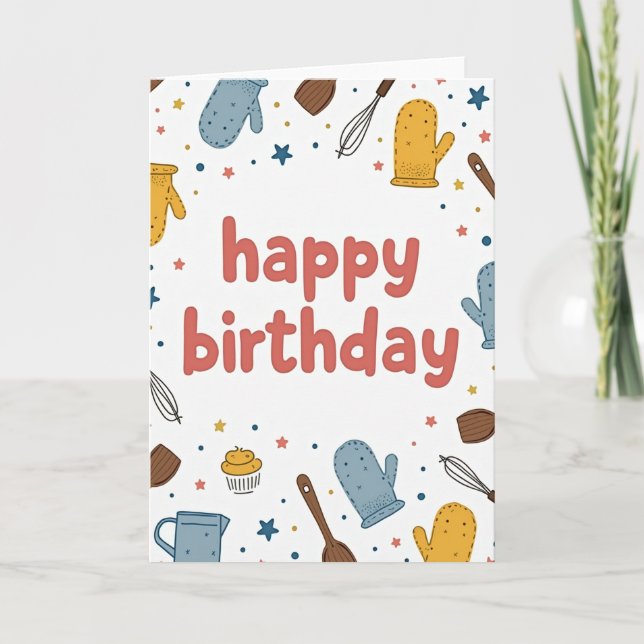 Cartão de Aniversário da Cozinha Doce (Frente)