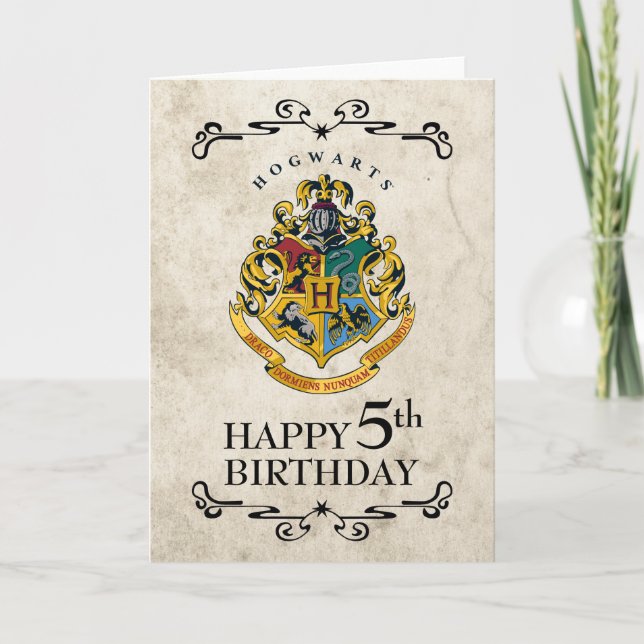 Cartão de Aniversário da Crista da Hogwarts do Har (Frente)