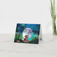 Cartão de Aniversário da Dachshund Puppy Mermaid