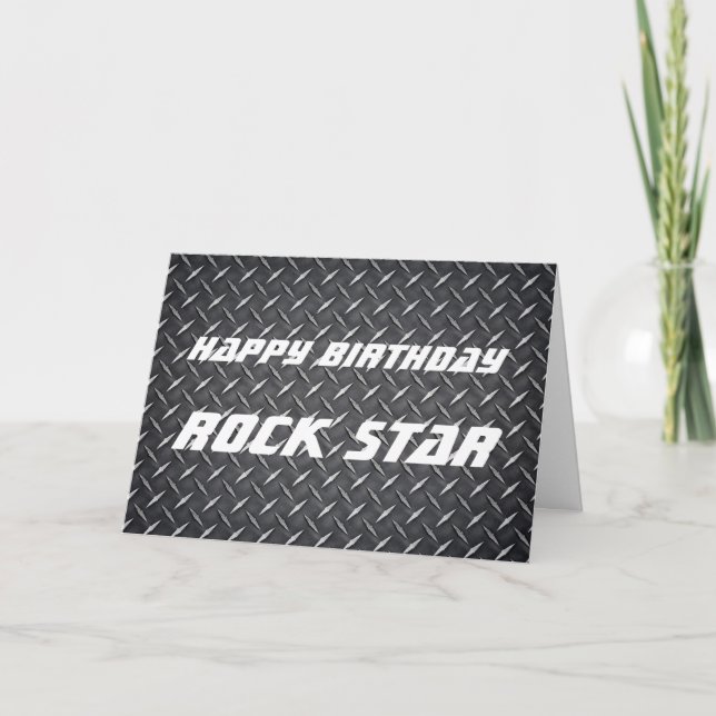Cartão de aniversário da estrela do rock (Frente)