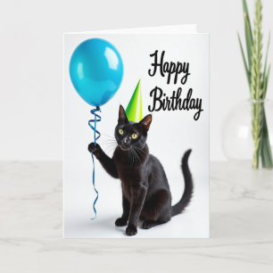 Cartão de Aniversário da Festa do Gato Preto