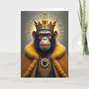 Cartão de Aniversário da Figura do Macaco Sábio